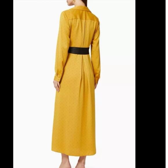 Bcbgmaxazria Mustard Printed Maxi Dress Size XS - Picture 4 of 8